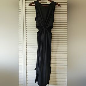 Beyond Yoga Black Backless Cutout Maxi Dress